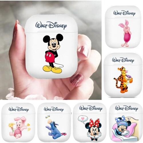 Cute Disney Mickey Minnie Mouse Silicone Cases For Apple Airpods 1/2 Protective Shockproof Wireless Earphone Cover Charging Box