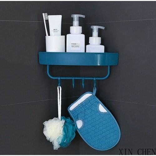 Triangle rectangle Portable Bathroom Storage Rack Draining Design Space Saving Separable Storage Box PlasticRack For HomeStorage