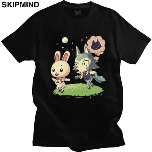 Funny Beastars T Shirt Men Short Sleeve Leisure Animal Wolf Anime Furry Manga Legoshi Haru T-shirt O-neck Cotton Graphic Tee Top