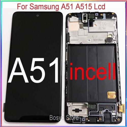 Incell for Samsung A51 Lcd screen display with touch with frame assembly A515F A515F/DS