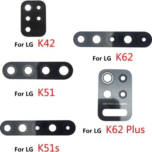 10Pcs/Lot，New Back Rear Camera Glass Lens For LG K41S K42 K51 k51S K61 K62 Plus with Glue Adhesive Replacement Repair Parts