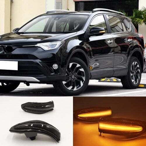 2PCS Dynamic Blinker LED Turn Signal Lights Rear Mirror Lamp For Toyota RAV4 XA40 Noah R80 4Runner 2015 2016 2017 2018