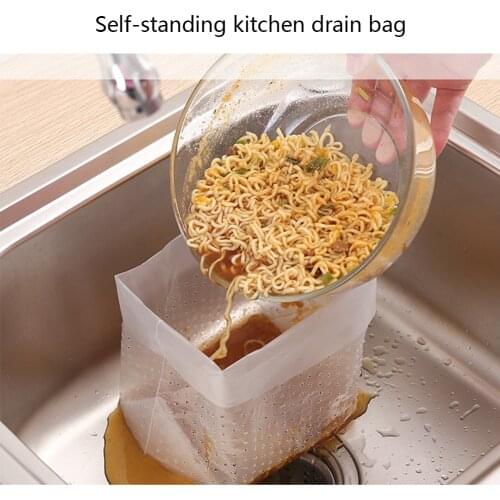 30pcs Kitchen Residual Garbage Container Filter Disposable Sink Strainer Anti-blocking Filter Drainer Garbage Bag
