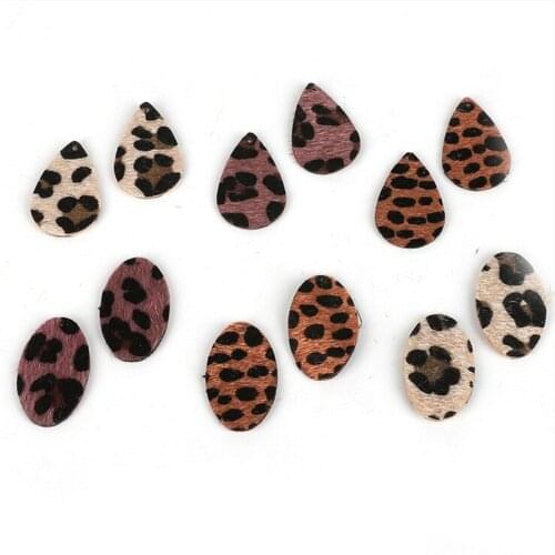 4pcs/lot creative Leopard Geometric Waterdrop Charms Connectors For DIY Earrings Handmade Jewelry Making Accessories Material