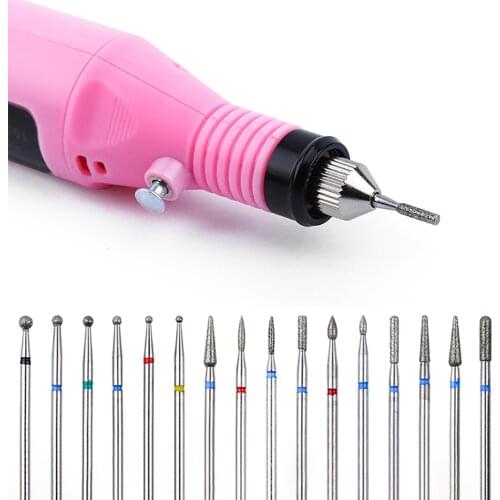 Diamond Nail Milling Cutter Rotary Burr Milling Cutter for Nail Files Cuticle Clean Drill Bits Apparatus for Manicure Art Tools