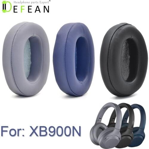Defean Black Blue Gray Ear pads Potein Leather and Memory Foam for Sony WH-XB900N WHXB900 N WH XB 900 XB900 Headphone