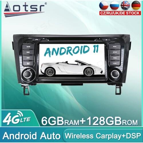 Android 11 128GB Car Radio Multimedia Player For Nissan X-TRAIL Qashqai Dualis Rouge 2013 - 2017 Car GPS Navigation Unit Carplay