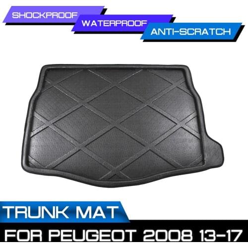 Car Floor Mat Carpet Rear Trunk Anti-mud Cover For Peugeot 2008 2013 2014 2015 2016 2017