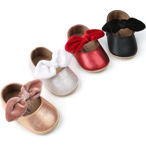 0-18M PU Leather Baby Girl Shoes Moccasins Moccs Shoes Bow Fringe Soft Soled Non-slip Footwear Crib Shoes