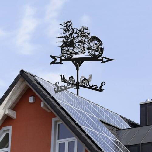 Retro Weathervane Stainless Steel Weather Vane Grim Reaper Garden Stake Direction Indicators for House, Garage, Cupola, Barn