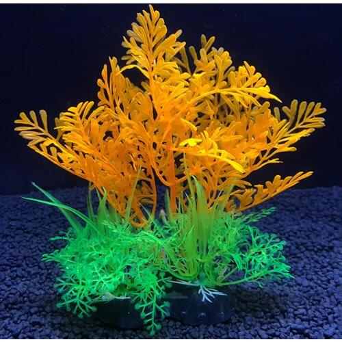 1pc Aquarium Artificial Aquatic Plants Plastic Simulation Water Grass Decoration Brightly Colored Fish Tank Landscape Ornament