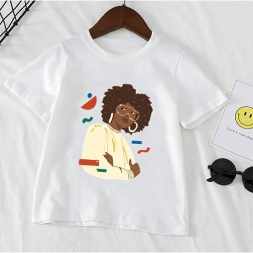 Cool Girls Pattern Cute Cartoon Baby Clothing Girl Crewneck T-shirt High Quality Summer Children Short Sleeve Tees,YKP149