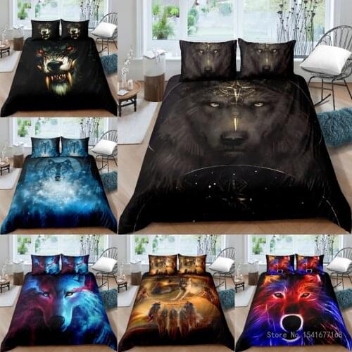 Animal patterns of various wolves 3D quilt cover 2/3 piece set duvet cover boy bedroom decoration bedding set home textiles