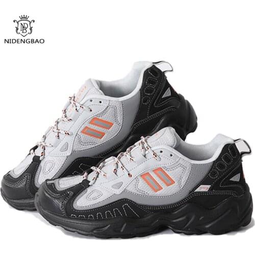 Men Sneakers Fashion Breathable Casual Couples SHoes Sneakers Reflective Comfortable Thick Sole White Dad Flats Platform Shoes