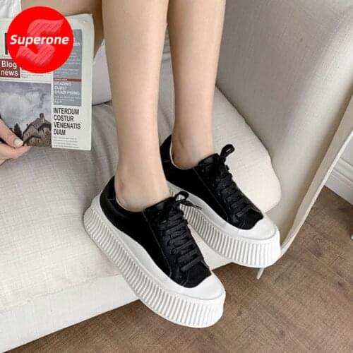 Superone Women Sneakers Fashion Platform Real Leather Flats Shoes Woman Cross Strap Casual Daily Lady Footwear Size 35-40