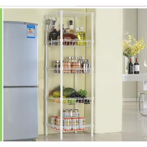 Kitchen rack. Refrigerator side storage rack.. Place type multi-function storage rack