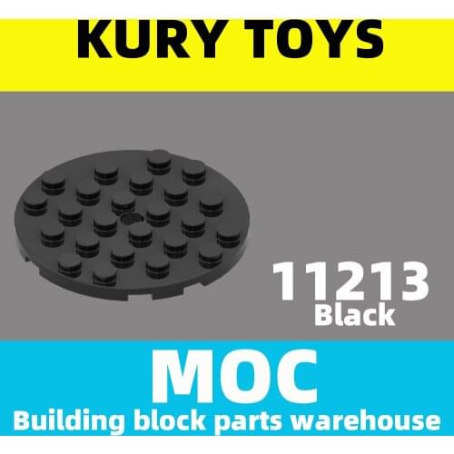 Kury Toys DIY MOC For 11213 100pcs Building block parts For Plate, Round 6 x 6 with Hole For toy brick