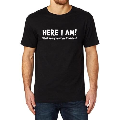Lyprerazy Mens HERE I AM! Funny Printed T-Shirt