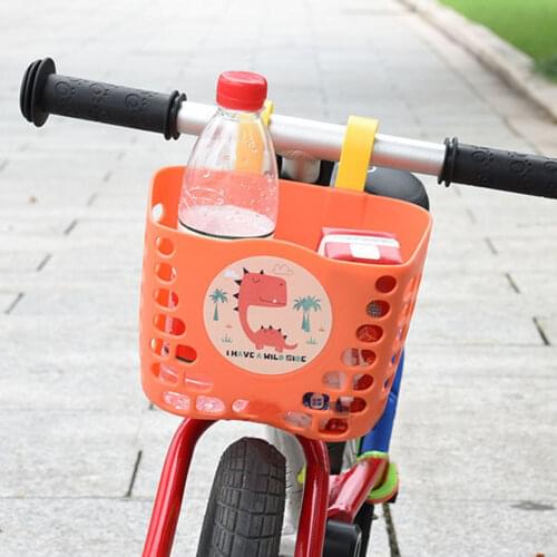 Lovely Kids Bicycle Basket Handlebar Front Basket Plastic Children Bike Scooter Hanging Bag Storage Carrier for Boys and Girls