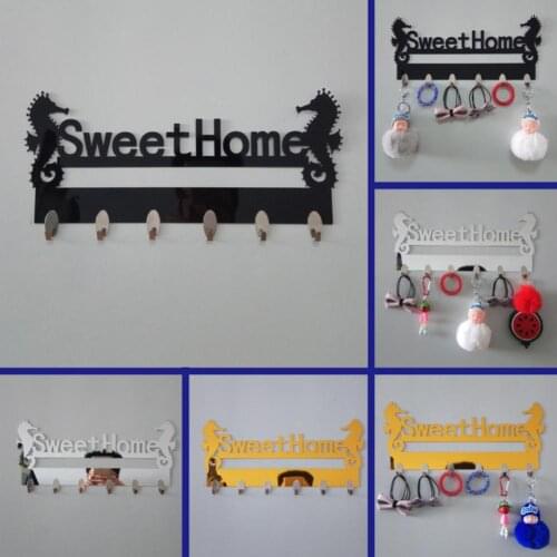 New Clothes Hook Rack Wall Mount Key Storage Sea Horse Hanger Holder Home DIY Decor Self-adhesive Hook Rack Hanger вещи для дома