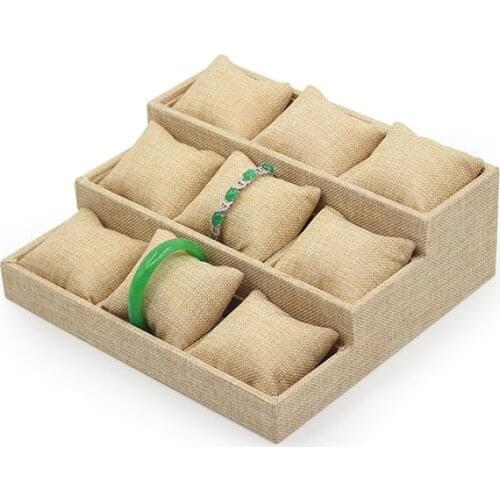New Arrival Fashion Bracelet Display Jewelry Tray Linen Custom Jewellery Display Watch Tray