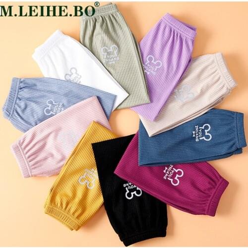 New Baby Girls Boys Loose Trousers Casual Outwear Pants Summer Kids Girls Bloomers Thin Breathable Mosquito Pants for Baby Kids