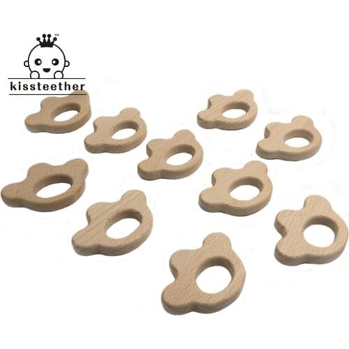 Organic Beech Wooden Bears Paw Natural Handmade Wooden Teether DIY Wooden Personalized Pendent Eco-Friendly Safe Baby Teether