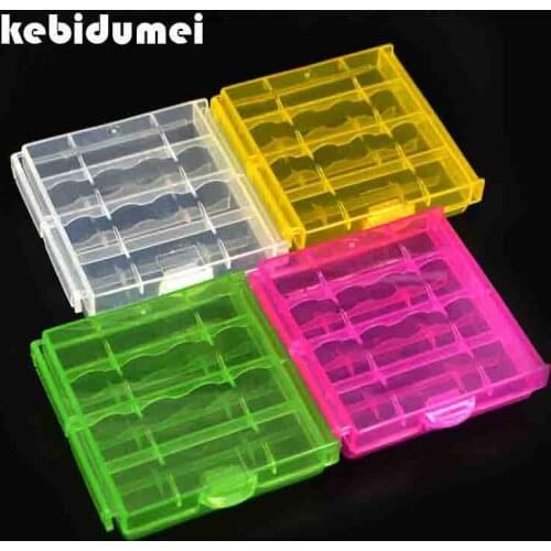 KebidumeiColorful Plastic Case Holder Storage Box Cover for 10440 14500 AA AAA Battery Box Container Bag Case Organizer Box Case