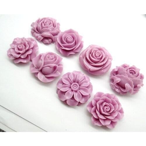 Chinese Organic Cinnabar natural Quartz crystal carve Pink flower charm Pendant for diy Jewelry making Necklace Accessories R3