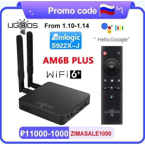 UGOOS AM6 PLUS Amlogic S922X-J 4GB DDR4 32GB ROM Smart TV Box 2.4G 5G WiFi 1000M Bluetooth 4K HD Media Player for Android 9.0