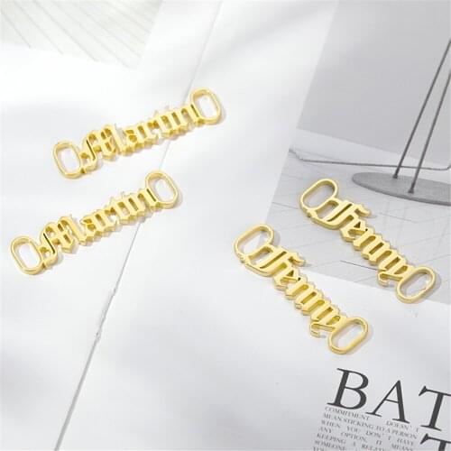 3UMeter Custom Letter Name Shoe Buckle Personalized Nameplate Shoe-buckle Stainless Steel Lettering Buckles Dropshipping