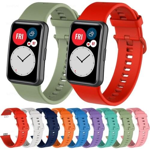 For Huawei Watch Fit Rubber Strap Smart Bracelet Hawei Watch Fit Smart Bracelet Silicone Wriststrap Accessories Wrist Band