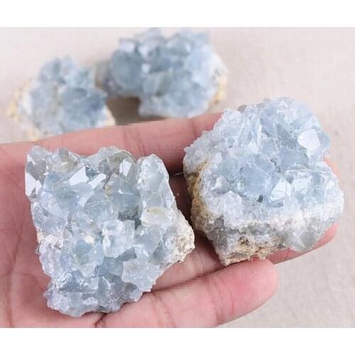 Natural Blue Crystal Cluster Raw Stone Material Quartz Healing Crystals DIY Irregular Specimen Crafts Gemstones Jewelry Decor