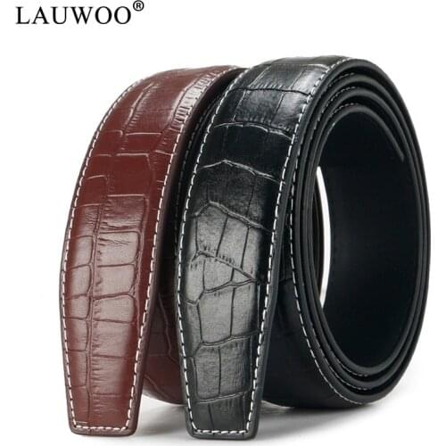Brand No Buckle 3.5cm Wide Genuine Leather Automatic Belt Body Strap Without Buckle Belts Men Good Quality Male Belts