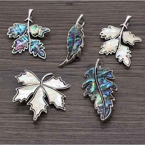 Natural Shell Brooches 6 Color Available Leaf Shape Alloy Pins for Girls Weddings Party Pin Jewelry Accessories