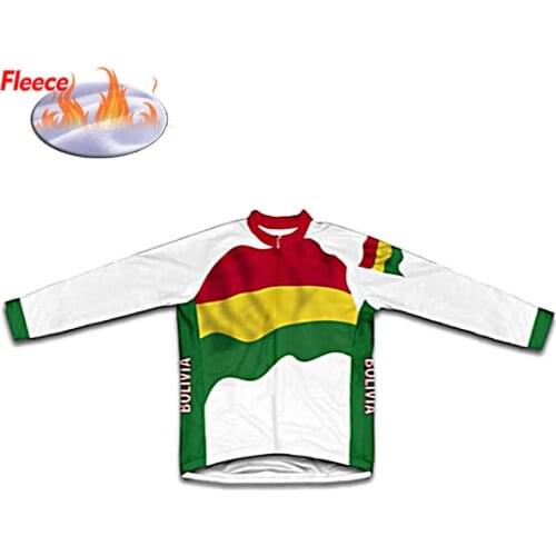 Hot Classic Retro Bolivia Winter Thermal Fleece Pro Team Mens Cycling Jersey Long Sleeve Bicycle MTB Sports Wear Bike Clothing