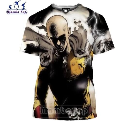 Mamba top 3D Print Anime One Punch Man T Shirt Saitama Short Sleeve Mens T-shirts Adventure Women Tshirt Hip Hop Beach Men Tees