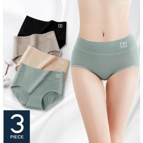 [3Pcs/5pcs]/lot Sexy Breathable Women Panties Girls Mid-Waist Underpants Silky Cotton Briefs Ladies Summer Casual Soft Underwear