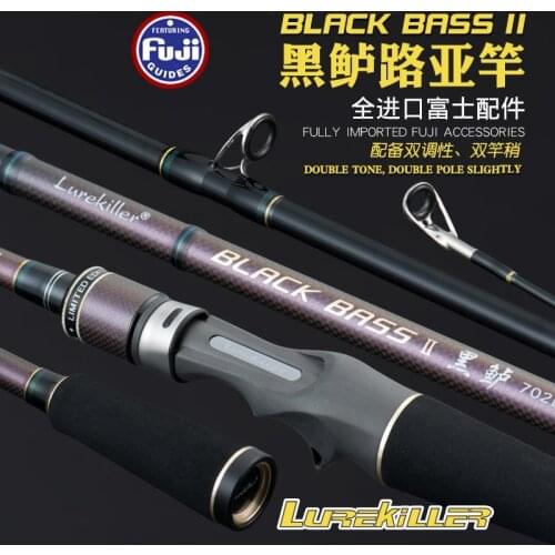 Lurekiller New Arrival Full Fuji Parts Carbon Lure Fishing Rod Bass Rod Pike Rod Double Tips Spinning/Casting Rod 2.1m/2.4m