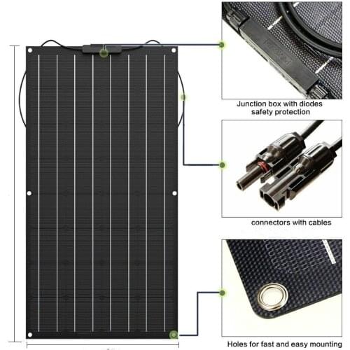 High quality solar panel poly 100w flexible panel solar 12v placa solar manufacturers in China home kits solar 200w 300w 400w