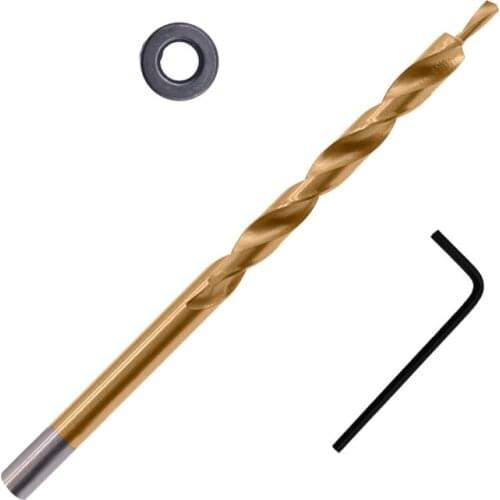 High-speed Steel Woodworking Variable Diameter Drill Woodworking Inclined Hole Locator Twist Drill with Limit Ring and Wrench