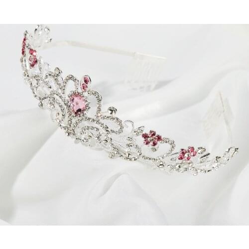 Pearl Headband Princess Crown Bling Bling Rhinestone Tiara For Girls Birthday Crown Wedding Headwear Model Catwalk