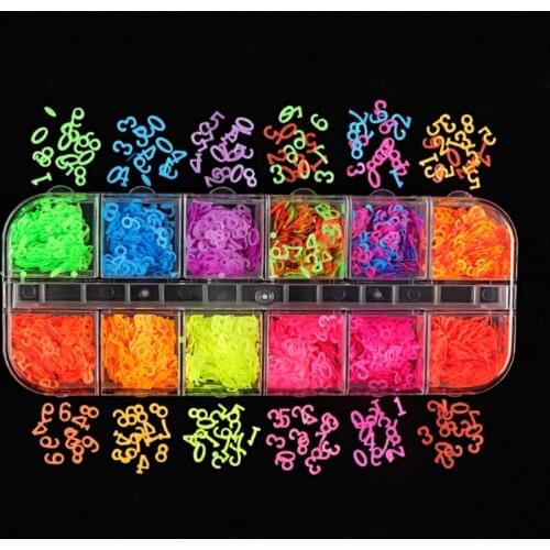 12 Grids/Box Nail Art Fluorescent Sequins Holographic Glitter Flakes Jewelry Epoxy DIY Resin Mold Filling Decor