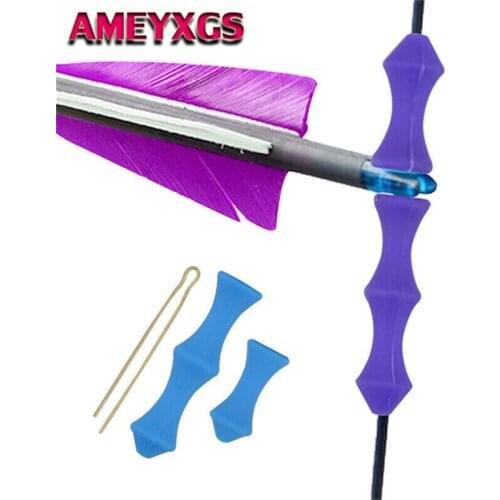 2 Set Archery Finger Protector Guard Tab Glove Silicon Recurve Bow String Gear Protection Tools For Shooting Hunting Accessories