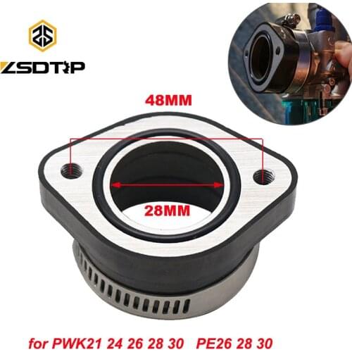 ZSDTRP Motorcycle Carburetor Adapter Inlet Intake Pipe For PE26 28 30 PWK21 24 26 28 30 Carburetor Fit 110 125 150 190cc Engine