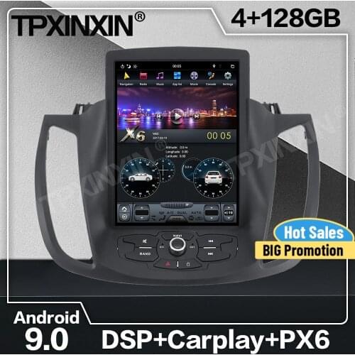 128G Tesla Screen Carplay Android Car Radio 2 Din Stereo Receiver For Ford Kuga 2013 2014 2015 2016 2017 GPS Recorder Audio Unit