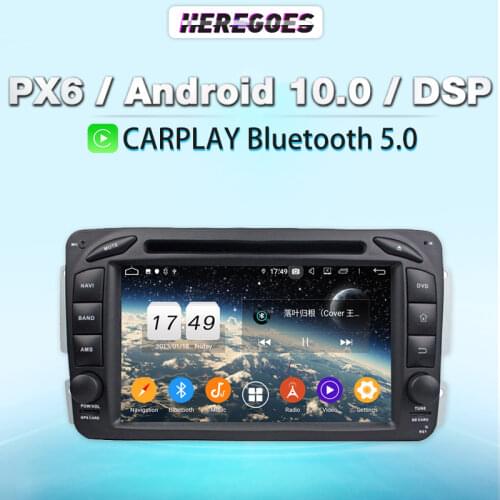 Carplay PX6 Android 10 2G+32G Car DVD Player Navigation GPS Head Unit Car Radio For Benz W163 W209 W203 W170 W210 W168 1998-2005