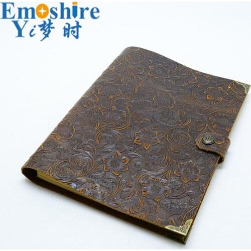 100% Genuine Cowhide Leather Cover Notebook Handmade Travelers Notebook Diary Journal Classic Vintage Style Free Shipping N126