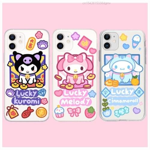 Case For IPhone 12 11 Pro 12Pro Mini SE 2020 10 8 7 6 6S Plus X XR XS MAX Soft TPU Y2k Phone Case Cover Kuromi Melody Cinnamroll
