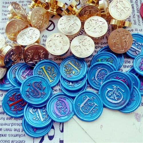 Retro Wood Wax Seal Stamp 26 Alphabet Letter Decorative A-Z Sealing Wax Stamps Antique Wedding Invitation Sealing Stamp